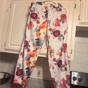 Chic Nation Floral Pants - Red, Pink, Yellow